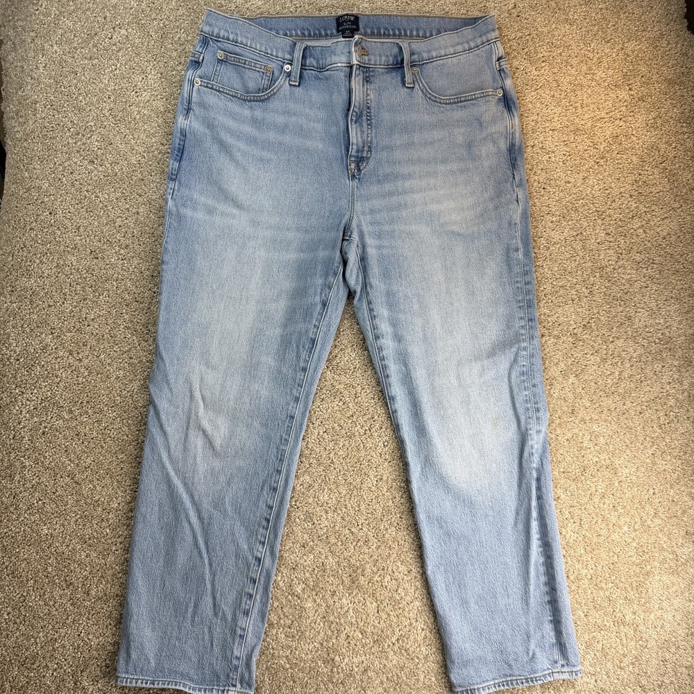 J.Crew Slim Boyfriend Jeans Womens 32 Light Wash Blue Stretch Denim Pants